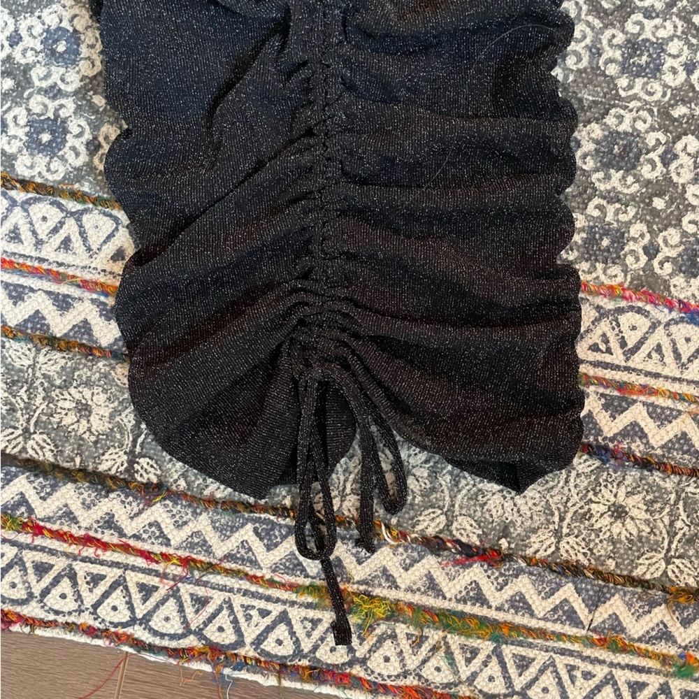 NWT Garage Robe Ruched Sparkle Mesh Dress - Picture 4 of 5